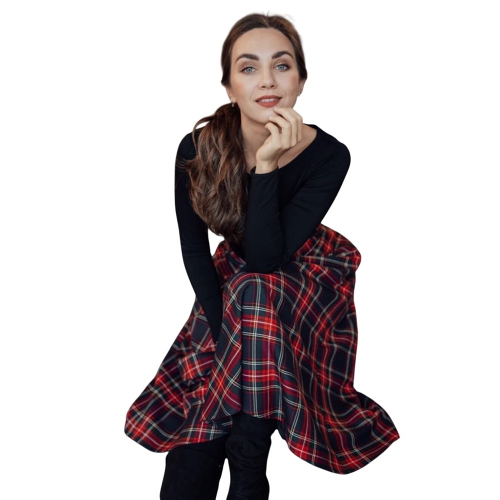 Lauren Ralph Lauren 4P Plaid Maxi Skirt Western Holiday Tartan The Great Wool